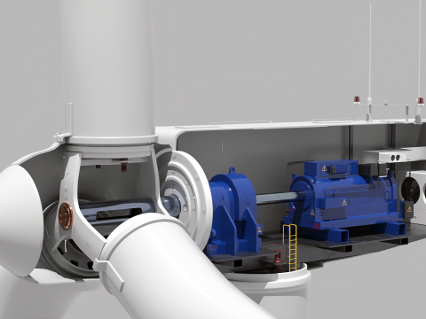 Spaccato della turbina eolica offshore Modello 3D