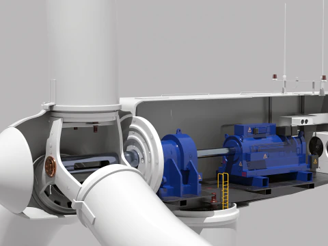 Offshore Wind Turbine Cutaway 3D Model