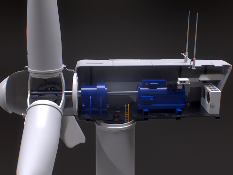 Spaccato della turbina eolica offshore Modello 3D