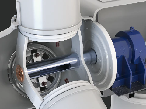 Offshore Wind Turbine Cutaway 3D Model