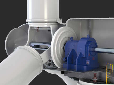 Spaccato della turbina eolica offshore Modello 3D