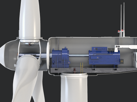 Spaccato della turbina eolica offshore Modello 3D