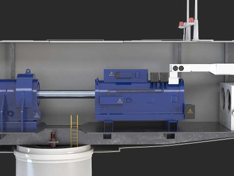 Spaccato della turbina eolica offshore Modello 3D
