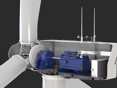 Spaccato della turbina eolica offshore Modello 3D