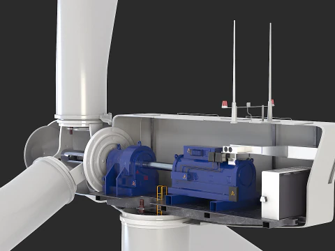 Offshore Wind Turbine Cutaway 3D Model