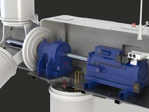 Spaccato della turbina eolica offshore Modello 3D