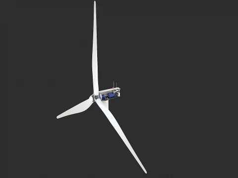 Offshore Wind Turbine Cutaway 3D Model