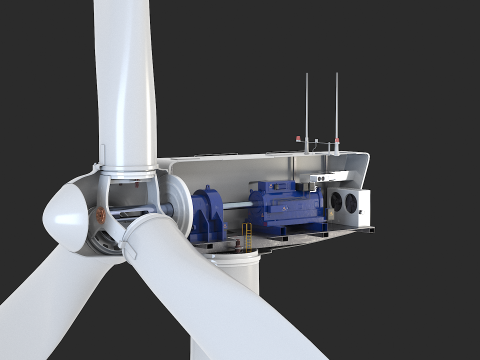 Spaccato della turbina eolica offshore Modello 3D