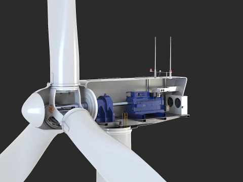 Offshore Wind Turbine Cutaway 3D Model