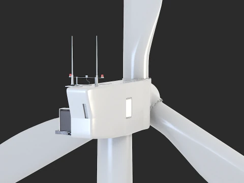 Offshore Wind Turbine Cutaway 3D Model
