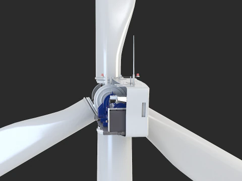 Offshore Wind Turbine Cutaway 3D Model