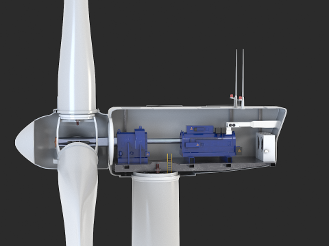 Spaccato della turbina eolica offshore Modello 3D