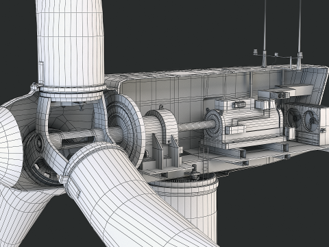 Spaccato della turbina eolica offshore Modello 3D