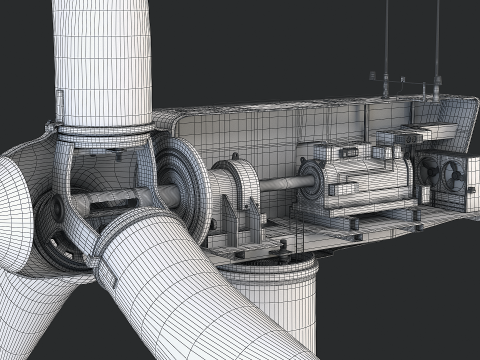 Spaccato della turbina eolica offshore Modello 3D