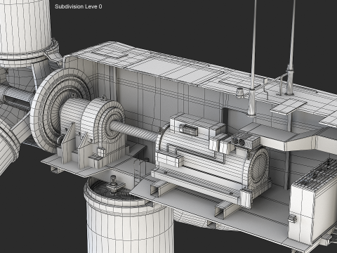 Spaccato della turbina eolica offshore Modello 3D