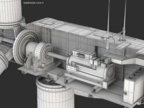 Offshore Wind Turbine Cutaway 3D Model