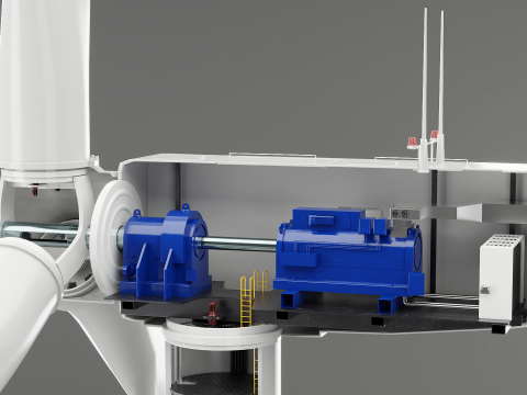 Spaccato della turbina eolica offshore Modello 3D