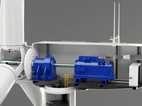 Offshore Wind Turbine Cutaway 3D Model