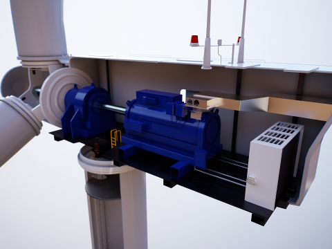 Spaccato della turbina eolica offshore Modello 3D
