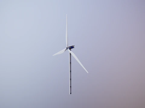 Offshore Wind Turbine Cutaway 3D Model