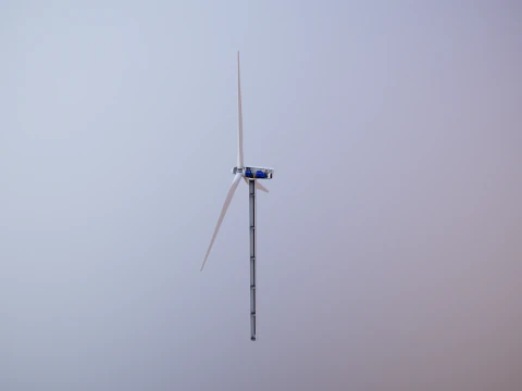Offshore Wind Turbine Cutaway 3D Model