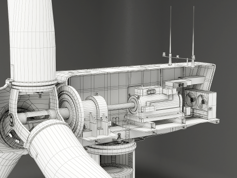 Spaccato della turbina eolica offshore Modello 3D