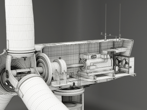 Spaccato della turbina eolica offshore Modello 3D