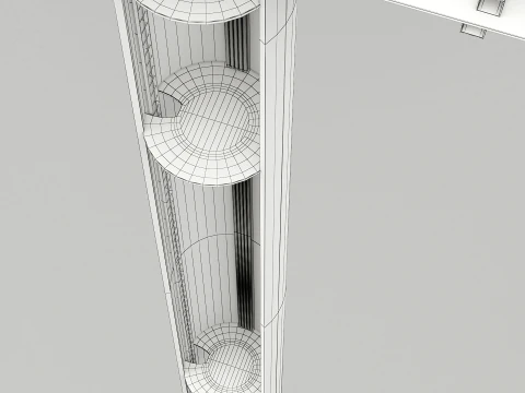 Offshore Wind Turbine Cutaway 3D Model