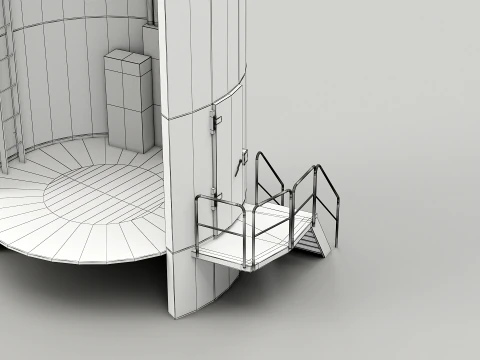 Offshore Wind Turbine Cutaway 3D Model