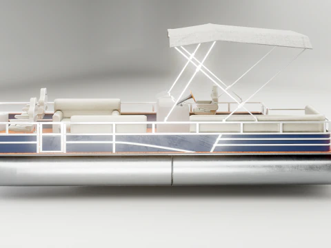 Barco pont&oacute;n Modelo 3D