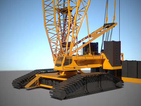 Allgemeiner hoher Raupenkran 3D Modell