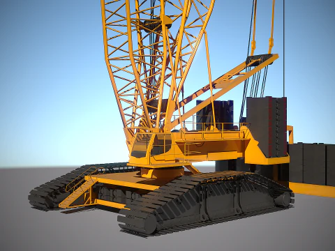 Og&oacute;lny żuraw gąsienicowy Model 3D