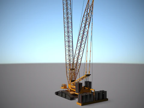 Og&oacute;lny żuraw gąsienicowy Model 3D