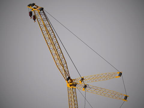 Allgemeiner hoher Raupenkran 3D Modell