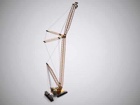 Allgemeiner hoher Raupenkran 3D Modell
