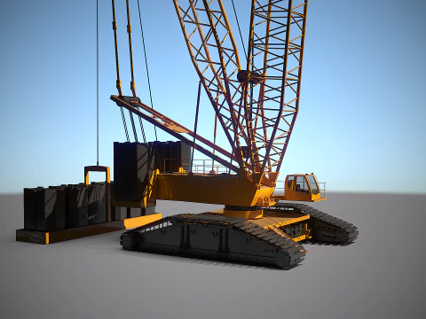 Og&oacute;lny żuraw gąsienicowy Model 3D