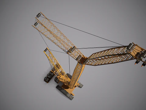 Og&oacute;lny żuraw gąsienicowy Model 3D