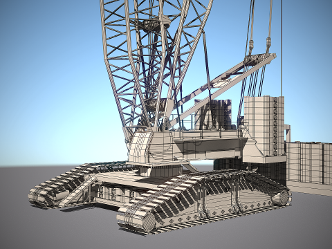 Allgemeiner hoher Raupenkran 3D Modell