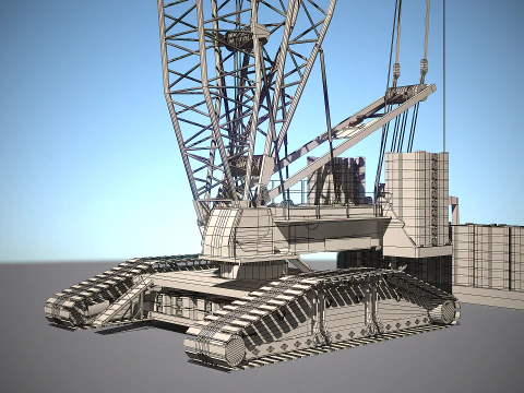 Og&oacute;lny żuraw gąsienicowy Model 3D