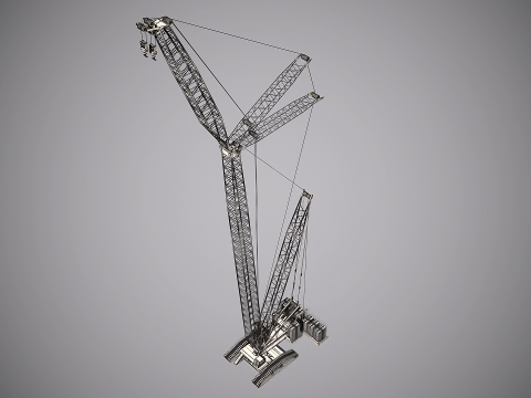 Allgemeiner hoher Raupenkran 3D Modell