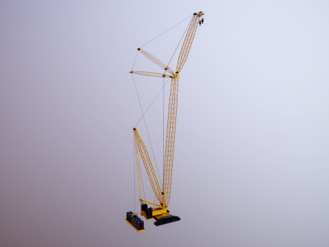 Allgemeiner hoher Raupenkran 3D Modell