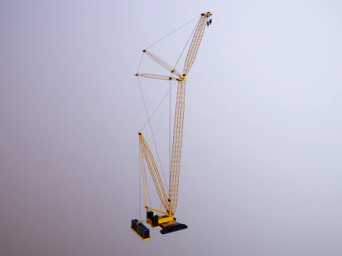 Og&oacute;lny żuraw gąsienicowy Model 3D