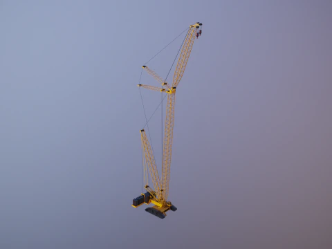 Og&oacute;lny żuraw gąsienicowy Model 3D