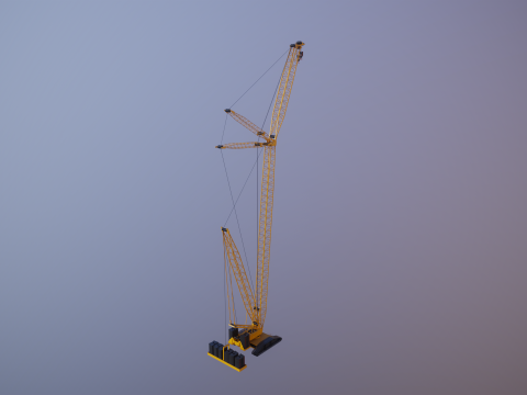 Allgemeiner hoher Raupenkran 3D Modell