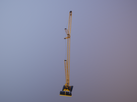 Allgemeiner hoher Raupenkran 3D Modell