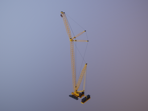 Allgemeiner hoher Raupenkran 3D Modell