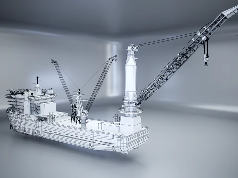 Statek Dźwigowy Model 3D