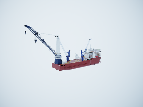 Nave gru usata e arrugginita Modello 3D