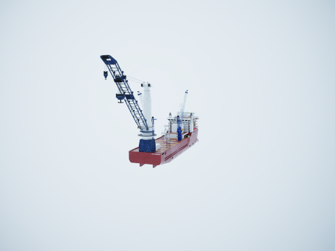 Nave gru usata e arrugginita Modello 3D