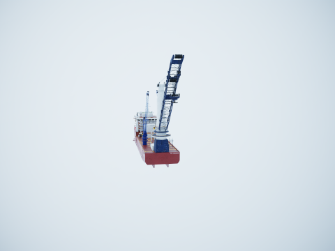 Nave gru usata e arrugginita Modello 3D